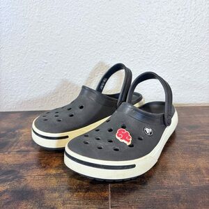 crocs size 5 mens 7 womens Black/white Slip On